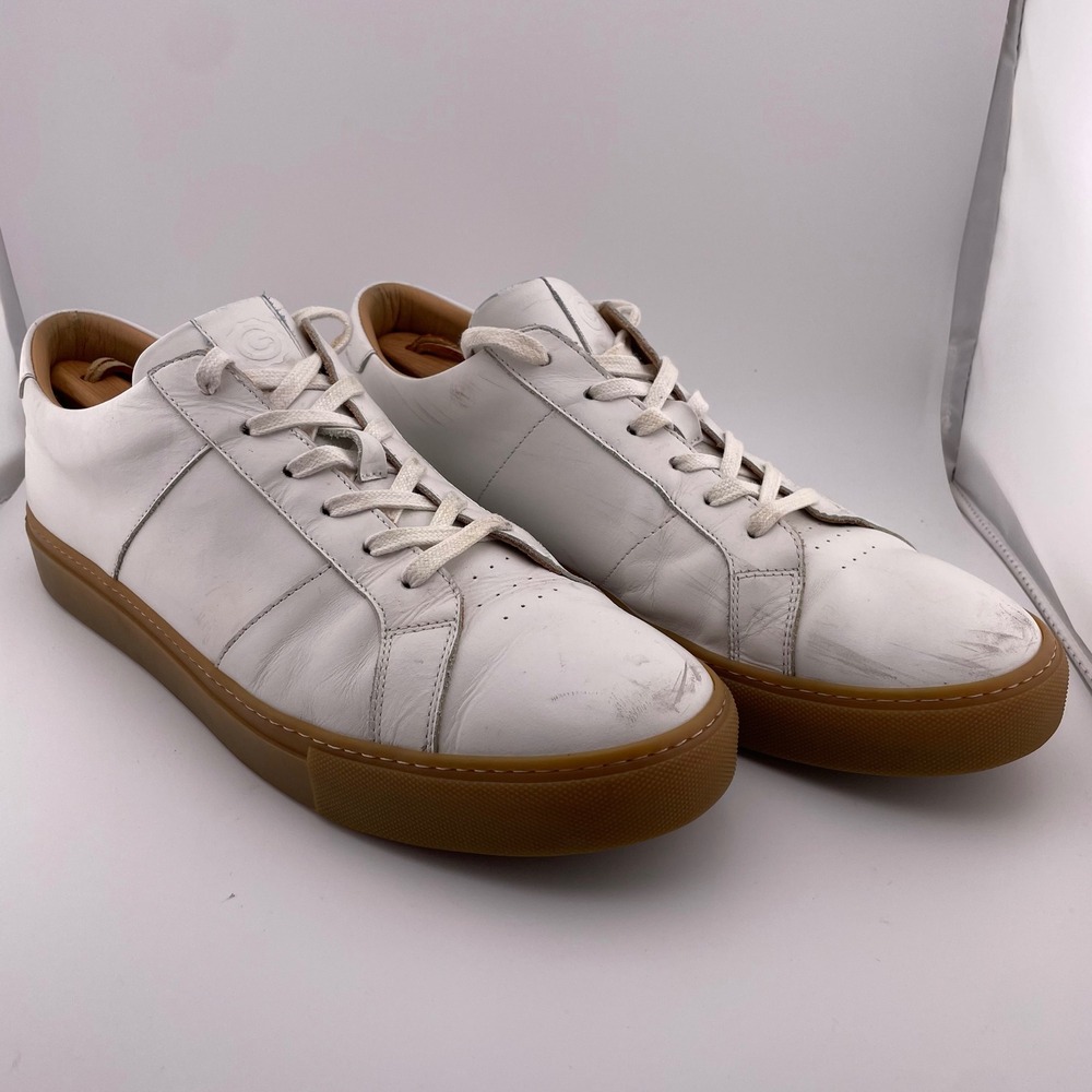Greats Brooklyn Royale White Leather Gum Sole Low Top Sneakers Mens‎ 14 Italy